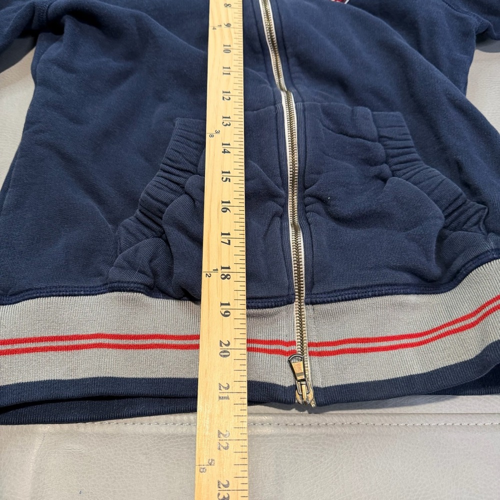 VTG Y2K Animo Italy Navy Flower Zip Track Jacket Women M ITALY Clueless Mall5222 - Picture 6 of 8